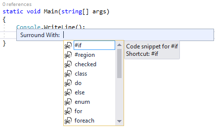 LiuLyndon Look For: [C#] IntelliSense and Code snippets function on VS2017