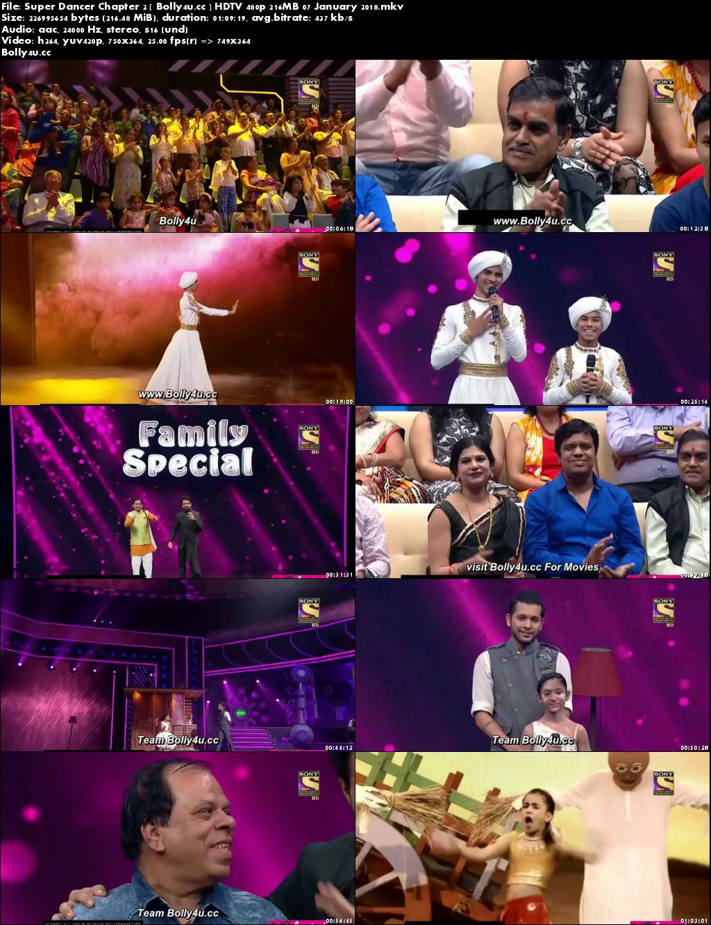 Super Dancer Chapter 2 HDTV 480p 200MB 07 January 2018 Download