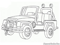 Lembar Mewarnai Gambar Mobil Jeep
