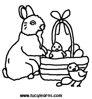 transmissionpress: Bunny Rabbit with Easter Basket Coloring Pages