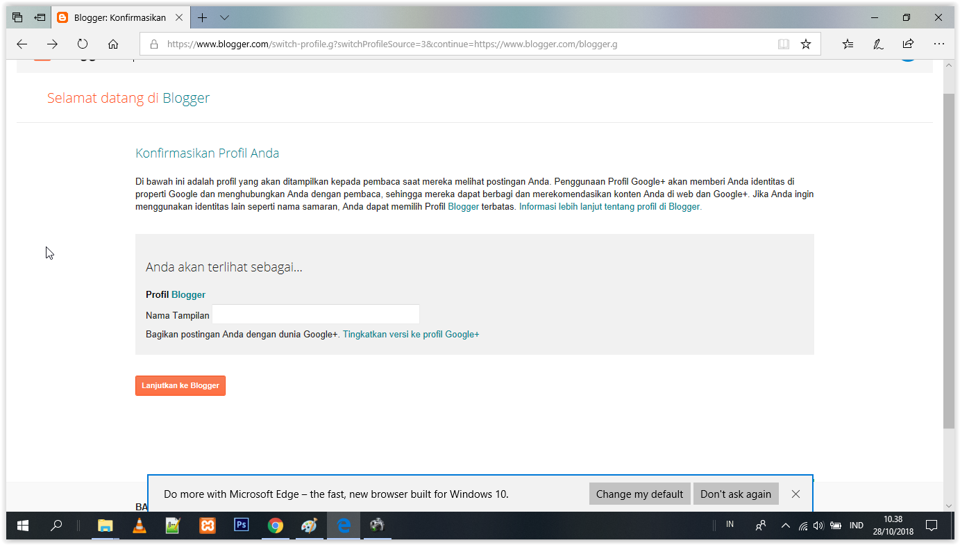 membuat nama blog