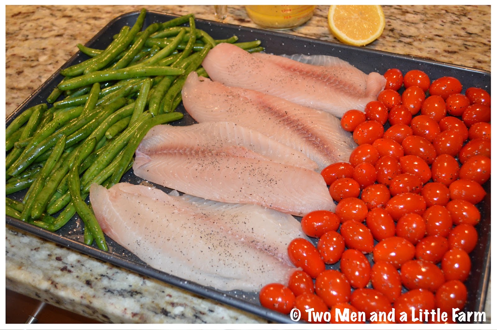 Two Men and a Little Farm SHEET PAN TILAPIA WITH VEGETABLES RECIPE
