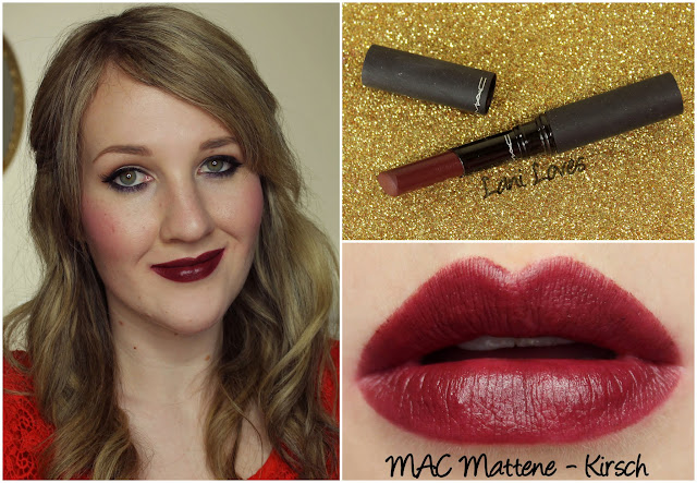 MAC Kirsch Mattene lipstick swatch MAC Kirsch Mattene lipstick swatch