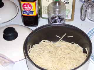 Shrimp thang cooked pasta