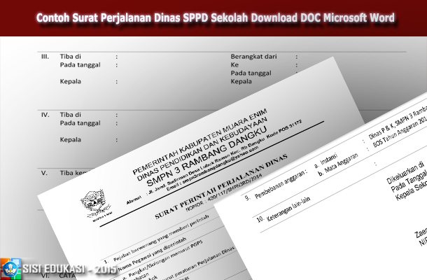 Contoh Surat Perjalanan Dinas SPPD Sekolah Download DOC Microsoft Word