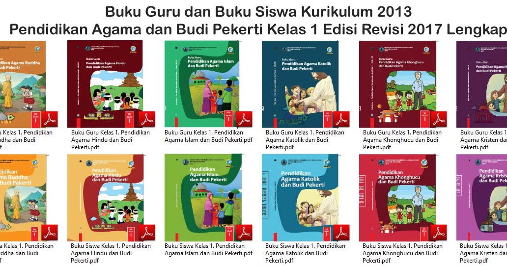 Buku Kurikulum 2013 Pendidikan Agama Dan Budi Pekerti Sd Kelas 1 Revisi 2017 Untuk Guru Dan Siswa Lengkap Dadang Jsn