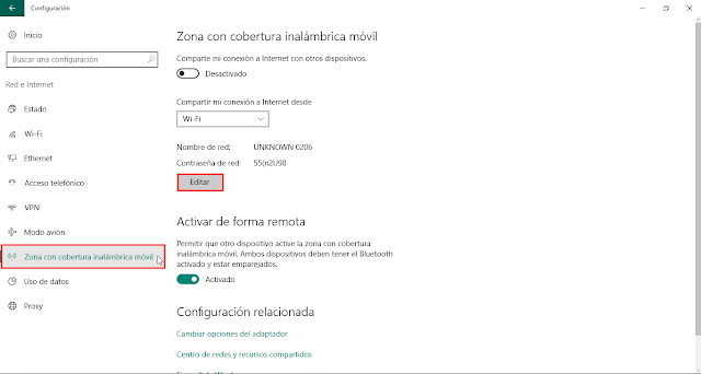 compartir tu conexión a internet con Windows 10 sin programa