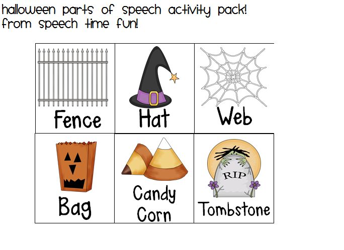 Halloween Parts Of Speech Activity Pack Speech Time Fun Speech And Halloween Parts Of Speech Activity Pack Speech Time Fun Speech And