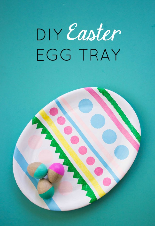 Transform an old oval platter into an DIY Easter egg tray!