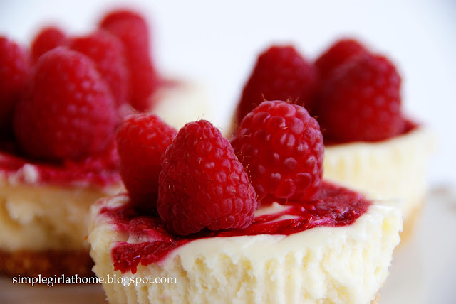 Raspberry Marble Cheesecakes