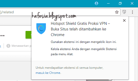hotspot shield terpasang
