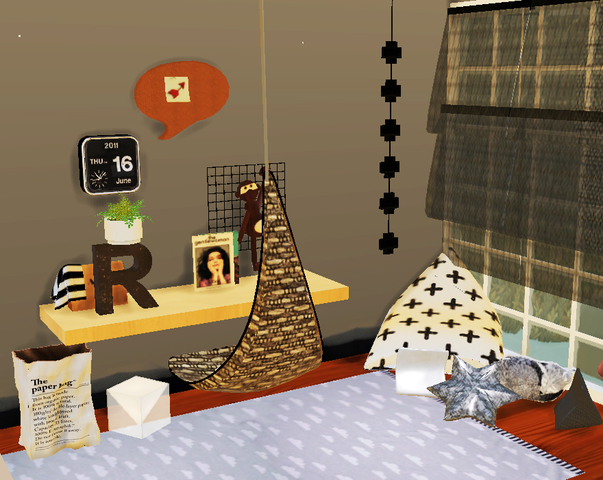 Sims 4 CC's The Best Office Set with Hanging Chair by Steffor