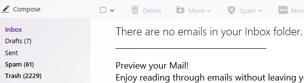 can you empty yahoo mail inbox