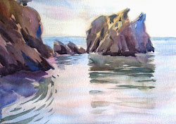 watercolour watercolor david webb painting ocean demonstration torquay rocks dorset