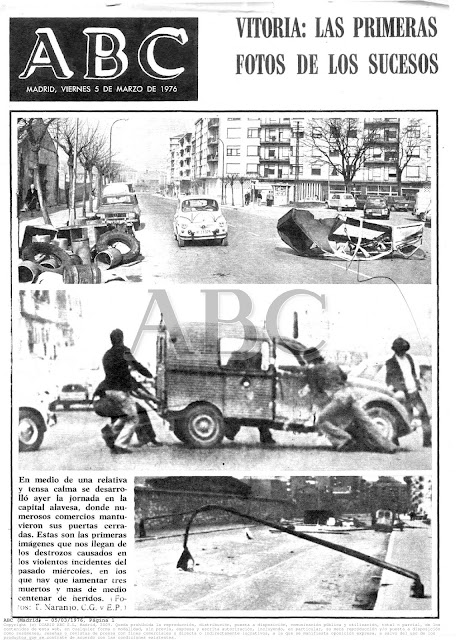 Periódico ABC. Sucesos de Vitoria en 1976.