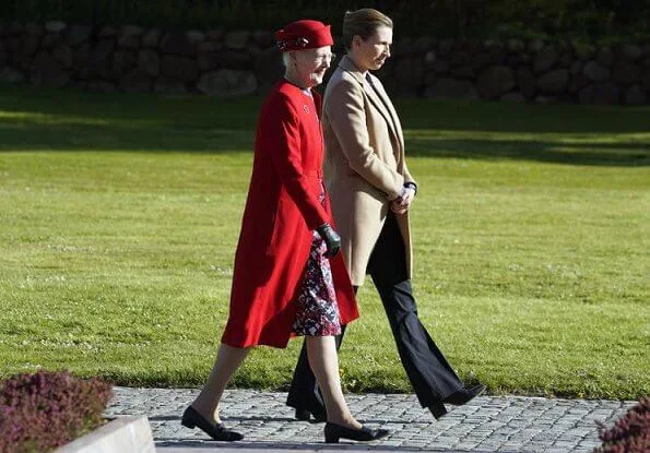 Queen Margrethe and Prime Minister Mette Frederiksen,Crown Princess Mary, Prince Frederik, Princess Marie and Joachim