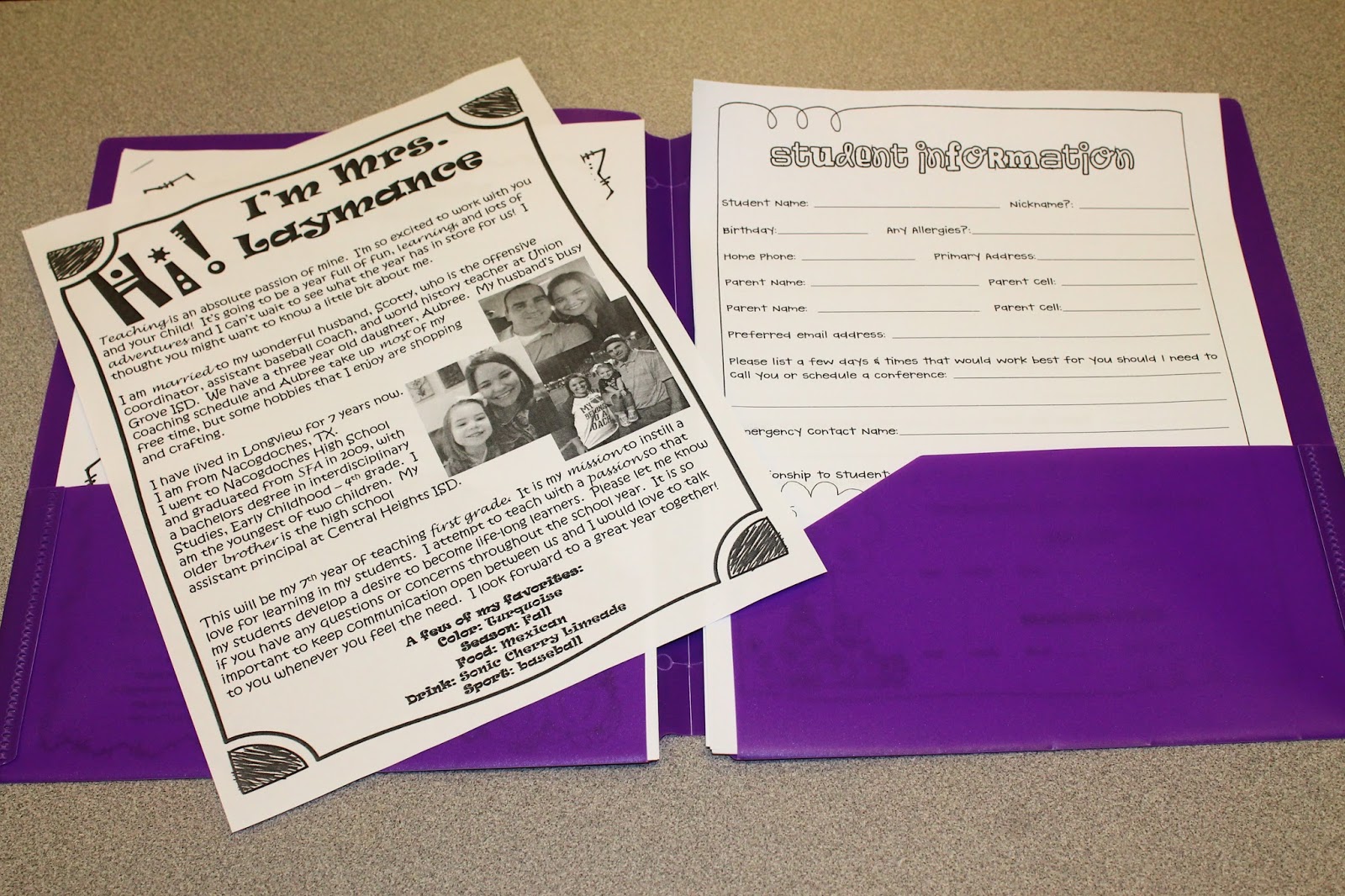 Adventures of First Grade: Meet the Teacher Ideas