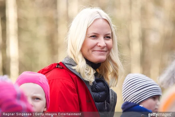  Crown Princess Mette-Marit of Norway attends Kindergarten Day on March 10, 2015 in Oslo, Norway