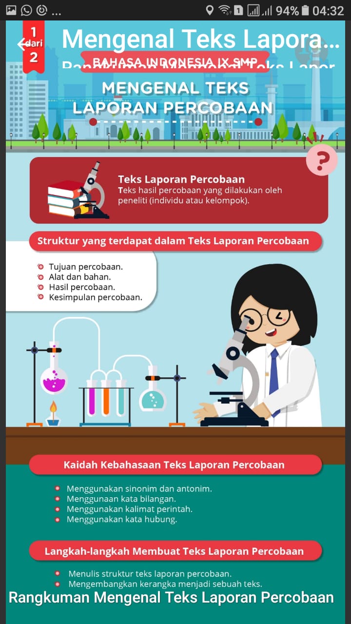 Struktur Utama Teks Laporan Percobaan Adalah