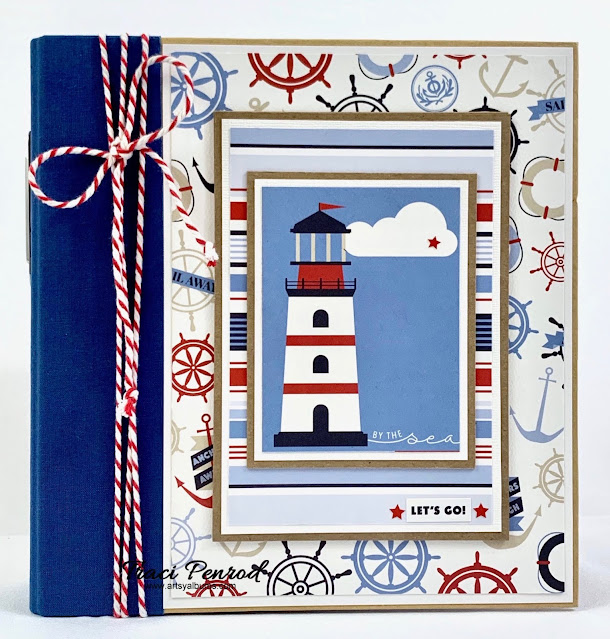 By the Sea Nautical Scrapbook Album with Lighthouse