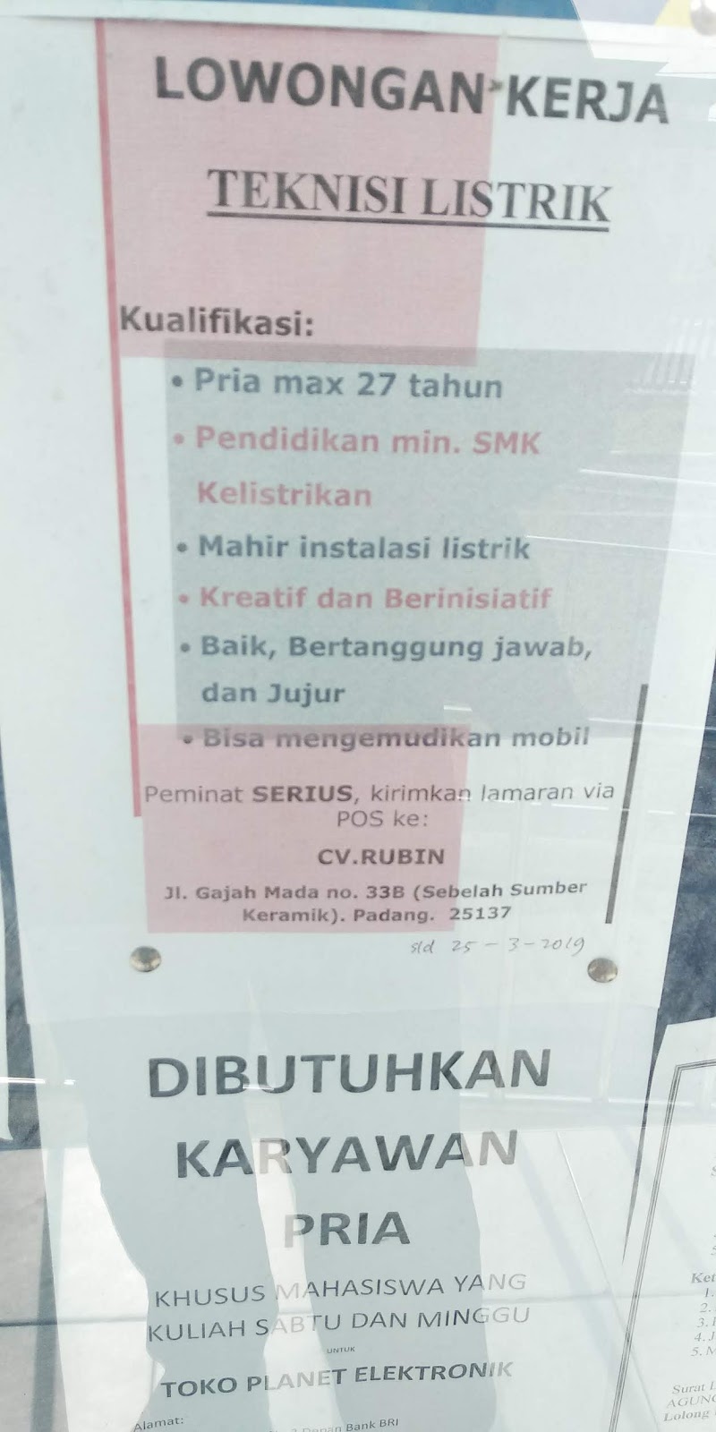 Lowongan Kerja Padang Teknisi Listrik Adsanjaya