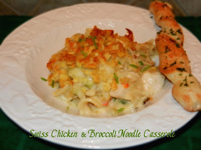Swiss Chicken And Broccoli Noodle Casserole
