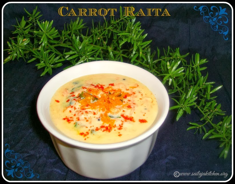 Carrot Raita recipe / Carrot Thayir Pachadi recipe / Gajar Ka Raita 
