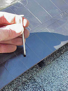 A roof vent must be nailed in place