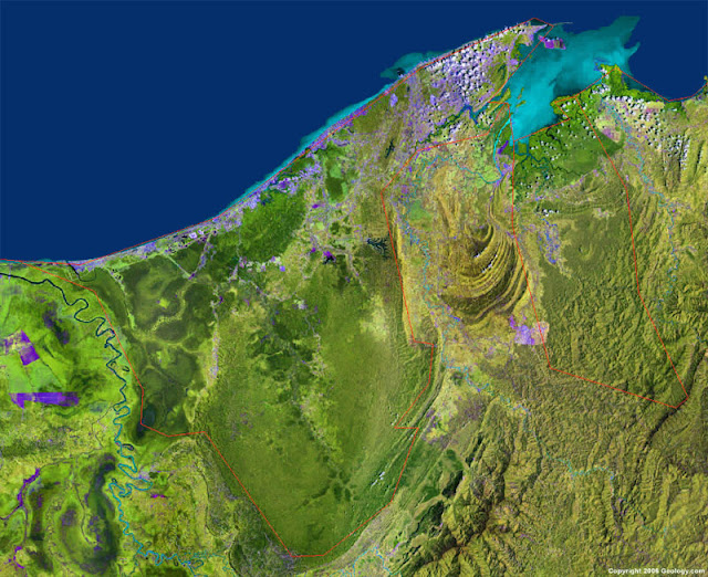 Gambar Peta Brunei tampak dari satelit
