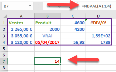 la fonction NBVAL la fonction NBVAL