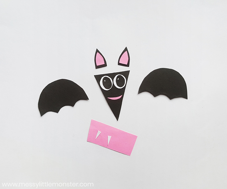 free bat pattern for shapes activity - bat craft for kids 