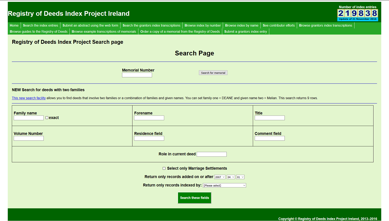 The GENES Blog Registry of Deeds Project index updated