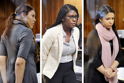 Ariel Agudio, Asha Burwell and Alexis Briggs, arrested for a racism hoax in Albany, New York Photo from http://www.nytimes.com/2016/03/02/nyregion/racism-charges-in-bus-incident-and-their-unraveling-upset-u-of-albany.html