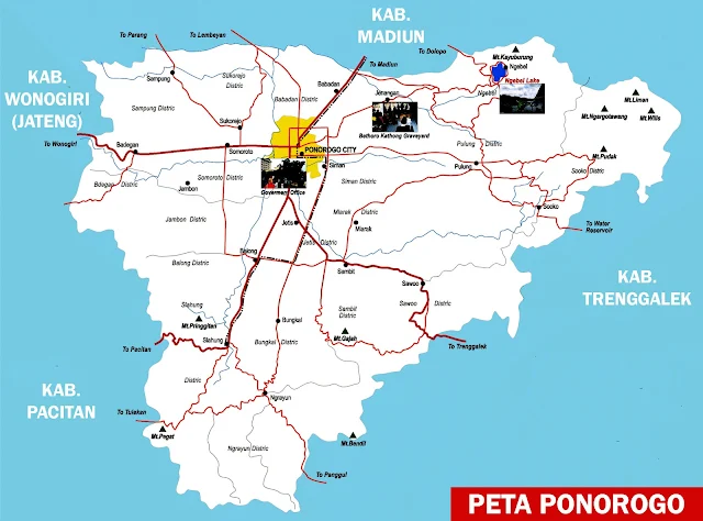 Gambar Peta Ponorogo lengkap 21 kecamatan