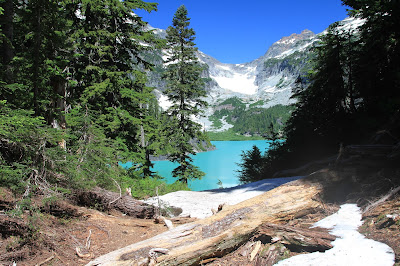 First View of Blanca Lake on the Trail