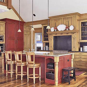 Red Kitchen Decorating Ideas 2017 Sweet Home Dsgn The Wall Color Creates A Strong Backdrop For Natural Maple Cabinetry Black Granite Countertops And Stainless Steel Liances Rustic Red Kitchen