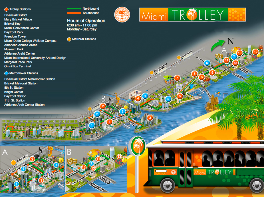 Miami Beach Trolley Bus Map