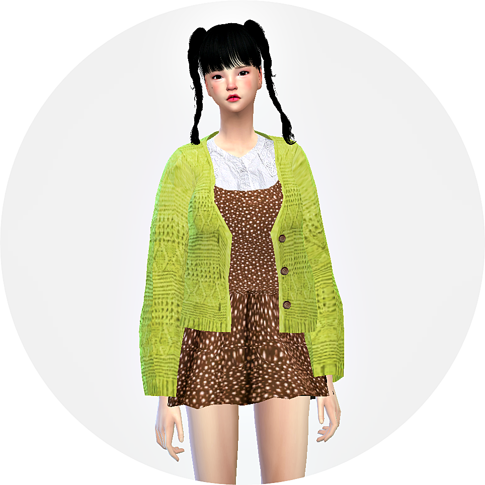 Lovely Knit Cardigan러블리 니트 가디건여성 악세사리 옷 Sims4 Marigold
