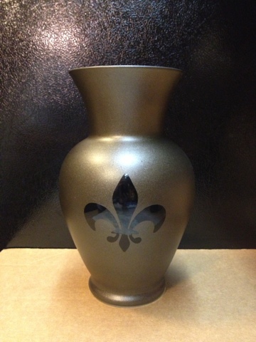 vase painted glass crown royal bottle spray
