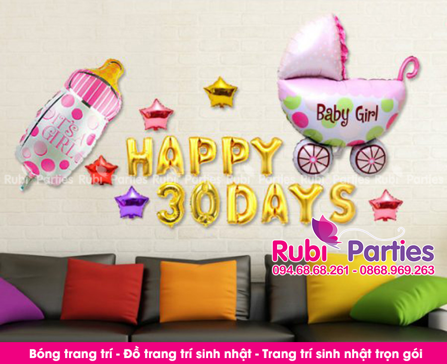 Bóng trang trí đầy tháng cho bé tại Mỹ Đình 2 Bong trang tri day thang cho be tai My Dinh 2