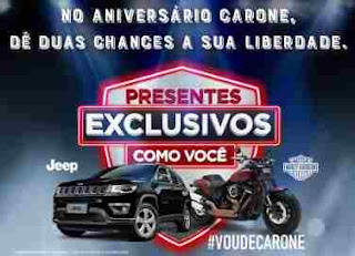 Promoção Carone Supermercados 2018 Vou de Carone Aniversário Carro Moto