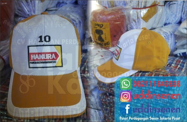 TOPI PARTAI HANURA BAHAN KANVAS DAN BAHAN DOBLEMES TOPI PARTAI HANURA BAHAN KANVAS DAN BAHAN DOBLEMES