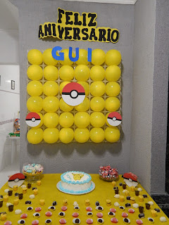 Decoração Pokémon Festa de aniversário em casa