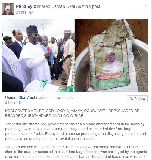 Stella Dimoko Kogi Gov Bello Distributed Bags Of Rice On