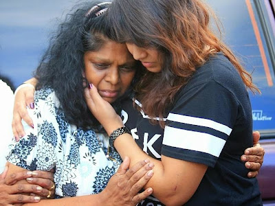 Raji Sukumaran is comforted by a family member after seeing her son Myuran Sukumaran
for the last time before his execution. Picture by Adam Taylor Raji Sukumaran is comforted by a family member after holding a press conference at the Grand Liana after seeing her son and Bali 9 ringleader Myuran Sukumaran for the last time before his execution. Picture by Adam Taylor