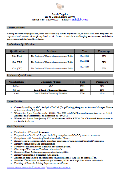 Over 10000 CV and Resume Samples with Free Download: Chartered