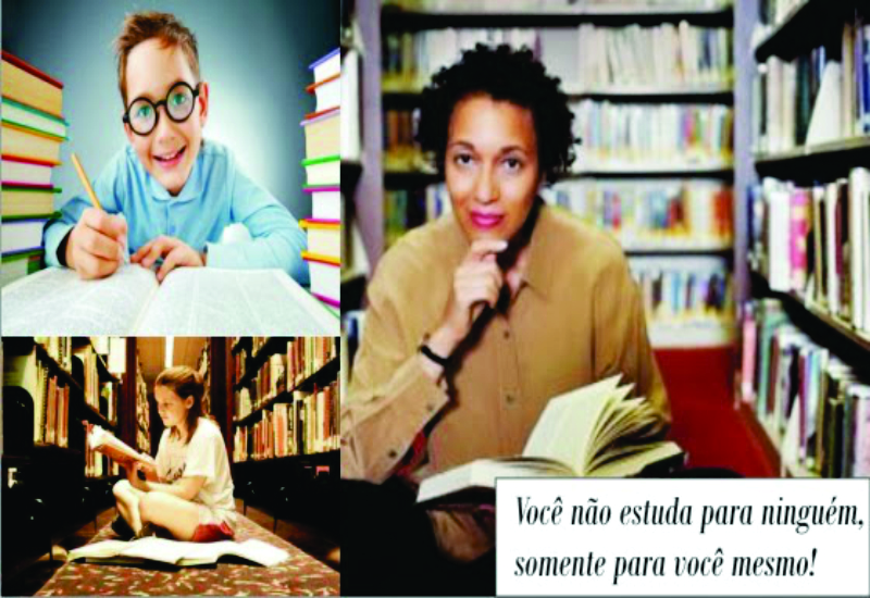 Pessoas satisfeitas estudando