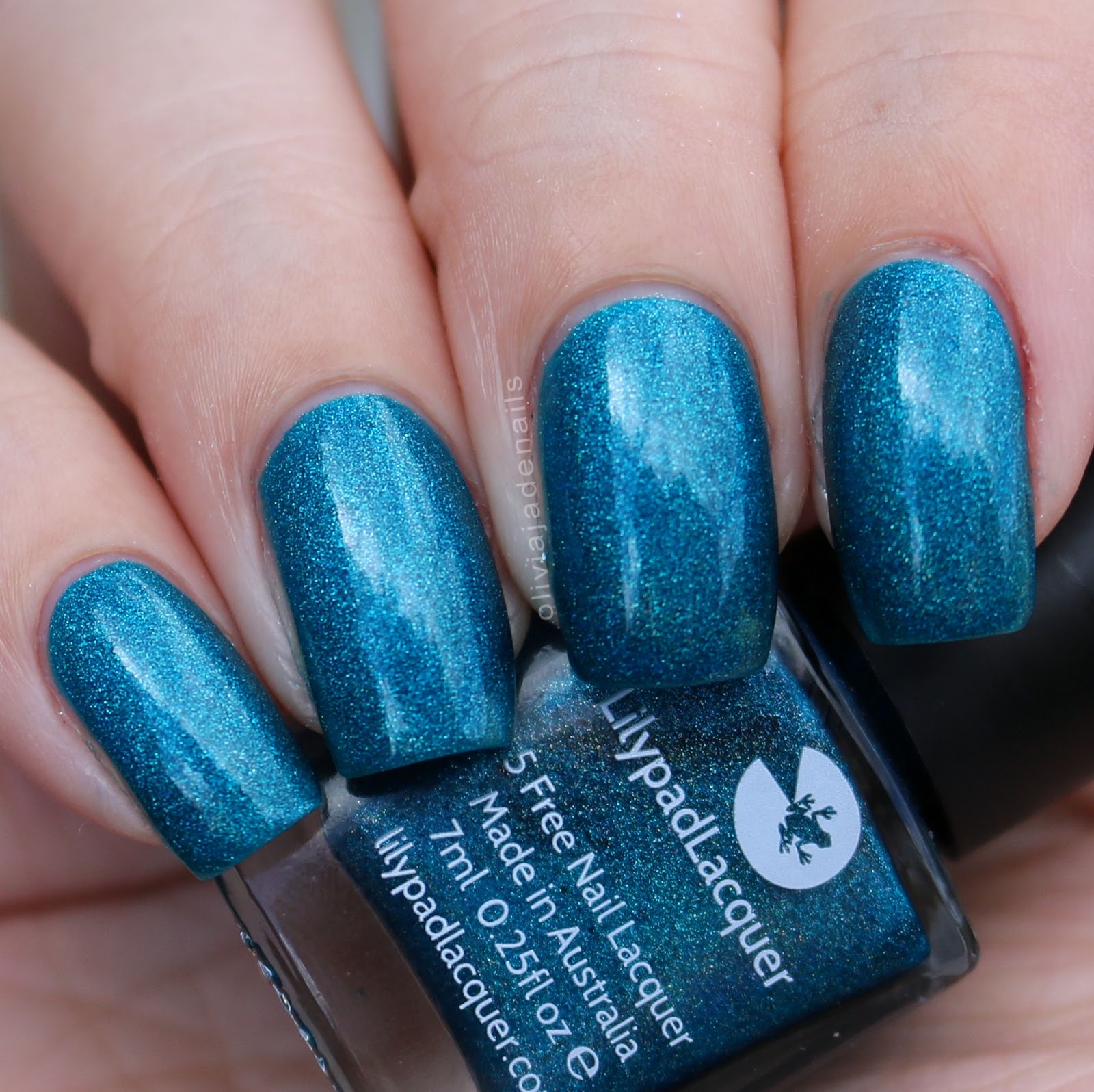 Lilypad Lacquer Sea-quins swatched by Olivia Jade Nails