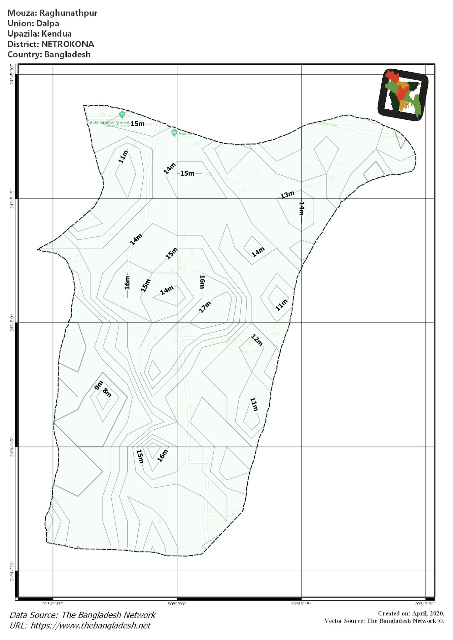 Map of Raghunathpur Mouza of Kendua Upazila, NETROKONA Map of Raghunathpur Mouza of Kendua Upazila, NETROKONA, Bangladesh.