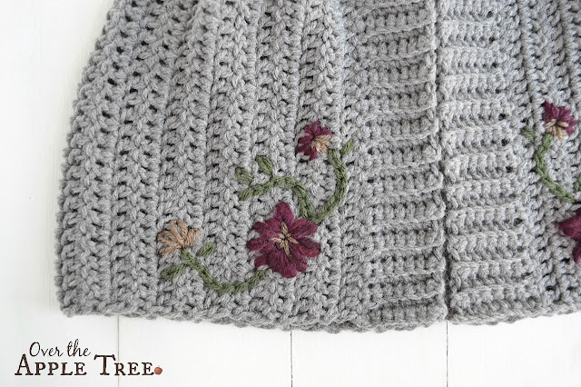 Crochet Cape with flowers by Over The Apple Tree